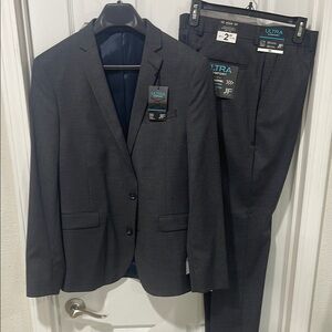jf j.ferrar Gray Modern Fit Suit Set